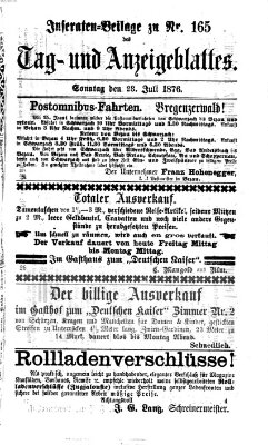 Tag- und Anzeigeblatt für Kempten und das Allgäu Sonntag 23. Juli 1876