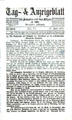 Tag- und Anzeigeblatt für Kempten und das Allgäu Mittwoch 26. Juli 1876