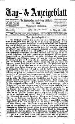 Tag- und Anzeigeblatt für Kempten und das Allgäu Samstag 5. August 1876