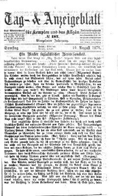 Tag- und Anzeigeblatt für Kempten und das Allgäu Samstag 19. August 1876