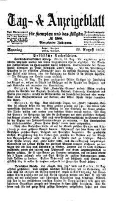 Tag- und Anzeigeblatt für Kempten und das Allgäu Sonntag 20. August 1876