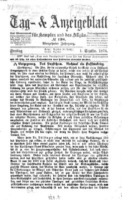 Tag- und Anzeigeblatt für Kempten und das Allgäu Freitag 1. September 1876