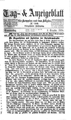 Tag- und Anzeigeblatt für Kempten und das Allgäu Donnerstag 7. September 1876