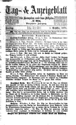 Tag- und Anzeigeblatt für Kempten und das Allgäu Freitag 8. September 1876