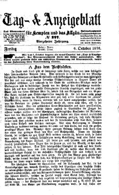 Tag- und Anzeigeblatt für Kempten und das Allgäu Freitag 6. Oktober 1876