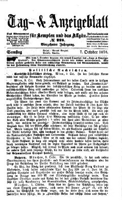 Tag- und Anzeigeblatt für Kempten und das Allgäu Samstag 7. Oktober 1876