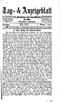 Tag- und Anzeigeblatt für Kempten und das Allgäu Montag 6. November 1876