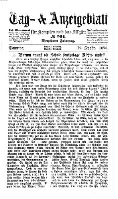 Tag- und Anzeigeblatt für Kempten und das Allgäu Sonntag 19. November 1876