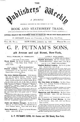 Publishers' weekly Samstag 29. Januar 1876