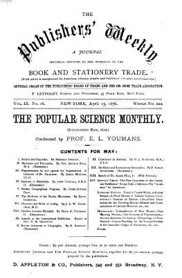 Publishers' weekly Samstag 15. April 1876