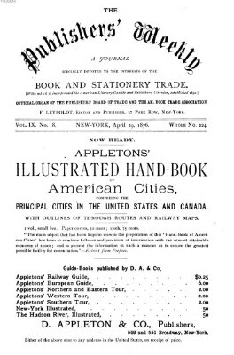 Publishers' weekly Samstag 29. April 1876