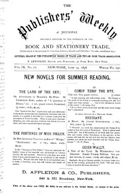 Publishers' weekly Samstag 24. Juni 1876