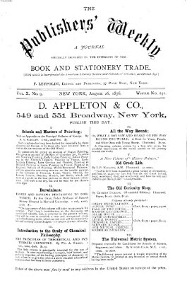 Publishers' weekly Samstag 26. August 1876