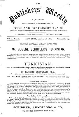 Publishers' weekly Samstag 28. Oktober 1876