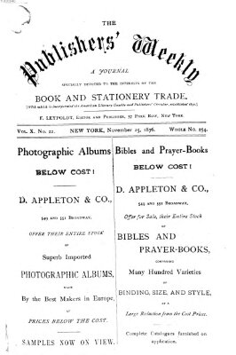 Publishers' weekly Samstag 25. November 1876