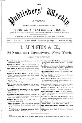 Publishers' weekly Samstag 30. Dezember 1876