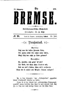 Die Bremse Samstag 22. Juli 1876