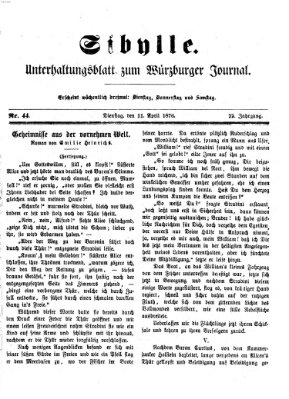 Sibylle (Würzburger Journal) Dienstag 11. April 1876