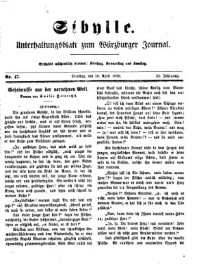 Sibylle (Würzburger Journal) Dienstag 18. April 1876