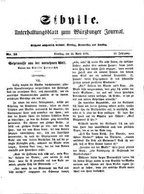 Sibylle (Würzburger Journal) Dienstag 25. April 1876