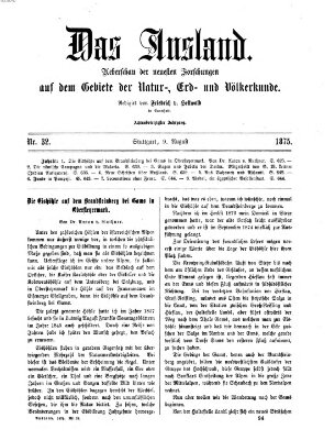 Das Ausland Montag 9. August 1875