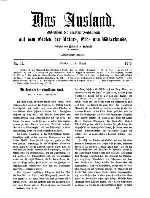 Das Ausland Montag 16. August 1875