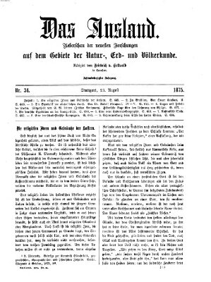 Das Ausland Montag 23. August 1875