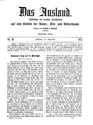 Das Ausland Montag 20. September 1875