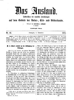 Das Ausland Montag 1. November 1875