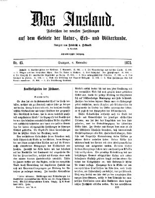 Das Ausland Montag 8. November 1875