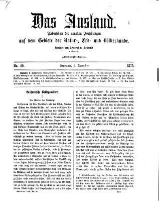 Das Ausland Montag 6. Dezember 1875