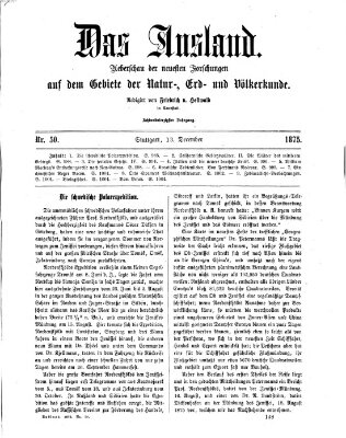 Das Ausland Montag 13. Dezember 1875