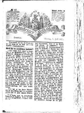 Bamberger Volksblatt Montag 5. Juli 1875