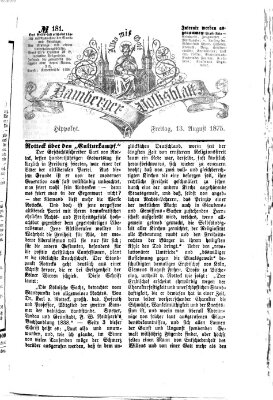 Bamberger Volksblatt Freitag 13. August 1875