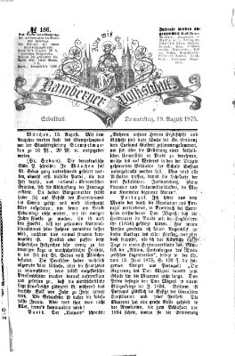 Bamberger Volksblatt Donnerstag 19. August 1875