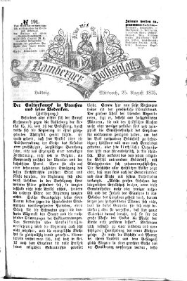 Bamberger Volksblatt Mittwoch 25. August 1875