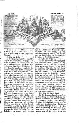 Bamberger Volksblatt Mittwoch 15. September 1875