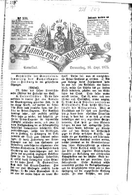 Bamberger Volksblatt Donnerstag 16. September 1875