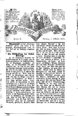 Bamberger Volksblatt Montag 4. Oktober 1875