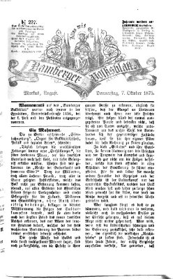 Bamberger Volksblatt Donnerstag 7. Oktober 1875