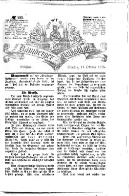 Bamberger Volksblatt Montag 11. Oktober 1875