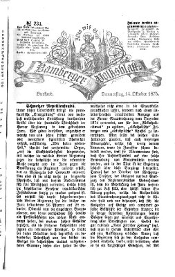 Bamberger Volksblatt Donnerstag 14. Oktober 1875