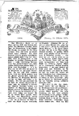 Bamberger Volksblatt Montag 18. Oktober 1875