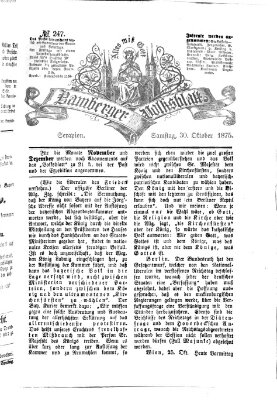 Bamberger Volksblatt Samstag 30. Oktober 1875