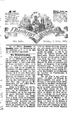 Bamberger Volksblatt Dienstag 2. November 1875