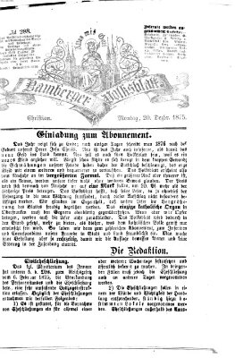 Bamberger Volksblatt Montag 20. Dezember 1875