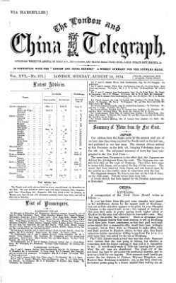 The London and China telegraph Montag 10. August 1874