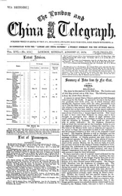 The London and China telegraph Montag 17. August 1874