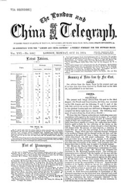 The London and China telegraph Montag 12. Oktober 1874