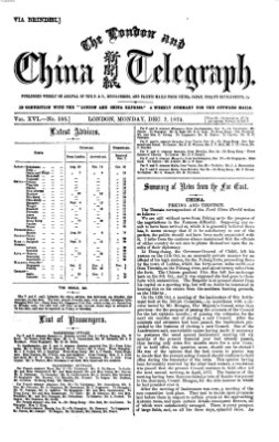 The London and China telegraph Montag 7. Dezember 1874